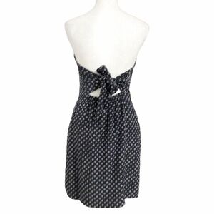 Club MONACO ADELINE 100% SILK BLACK WHITE PATTERN STRAPLESS CUT OUT MINI DRESS
